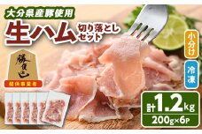 大分県産豚生ハム切り落としセット(計1.2kg・200g×6P)国産 豚肉 生ハム 切り落とし おつまみ サラダ パーティー 大分県産 セット 勝負めし【102000100】【サンセイ　安心院ソーセージ】