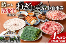 ＜事前予約制＞ねぎしゃぶ お食事券(4名様用)ねぎしゃぶ しゃぶしゃぶ 鱧 はも 鍋 お鍋 旅館 食事券 チケット【101500701】【菊水旅館】