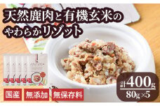 メゾンドジビエ ドッグフード 天然鹿肉と有機玄米のやわらかリゾット(計400g・80g×5個) 鹿肉 無添加 無保存料 国産 小分け 常温 常温保存【113100100】【ネイト】