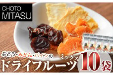 CHOTO MITASU フルーツミックスセット(計150g・15g×10袋)ドライフルーツ 果物 くだもの フルーツ 乾燥 小分け ミックス セット【100701900】【宮田ファミリーぶどう園】