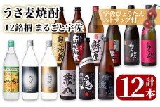 麦焼酎12銘柄 まるごと宇佐(合計12本・720ml×6本、900ml×6本) 酒 お酒 むぎ焼酎 麦焼酎 アルコール 飲料 常温 飲み比べ【101602401】【江戸心本館USA　未来ファクトリー事業部】