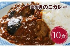 022-331 豊後 きのこ カレー 180g×10食 椎茸 ご自宅用 パウチ 常温保存可能 ローリングストック