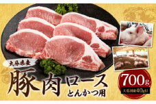 022-487 大分県産 豚肉 ロース とんかつ用 700g 大葉胡椒付き