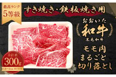 108-553 おおいた和牛 モモ肉 まるごと 切り落とし すき焼き 300g 1.5～2mm厚スライス 鉄板焼き 冷凍