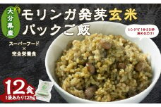 153-824 モリンガ 発芽 玄米 ご飯 計1500g ( 125g×12食 ) 栄養食 スーパーフード 無農薬 常温保存可能 ローリングストック 栄養食 非常食 玄米