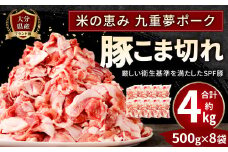 027-1056 【数量限定】大分県産 ブランド豚「米の恵み 九重夢ポーク」こま切れ 約4kg（500g×8袋）真空パック