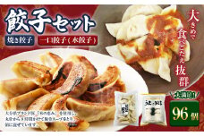 051-1171 焼き餃子と一口餃子（水餃子）「Cセット」合計96個 焼き餃子 一口餃子 水餃子 餃子 ぎょうざ ギョウザ 冷凍 おかず おつまみ 国産 豚肉