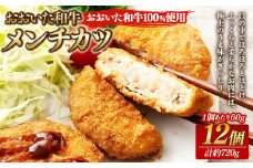 175-1206 【おおいた和牛 100%使用】おおいた和牛 メンチカツ 12個 計約720g 牛肉 肉 和牛 おかず 惣菜 冷凍