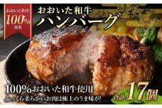 175-1192 【おおいた和牛 100%使用】 おおいた和牛 ハンバーグ 17個 計約1.2kg 牛肉 肉 おかず 惣菜 冷凍 簡単調理