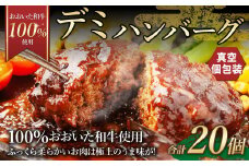 175-1203 【おおいた和牛 100%使用】デミ ハンバーグ 20個 計約3kg 牛肉 肉 和牛 おかず 惣菜 冷凍 簡単調理 デミグラス
