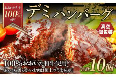 175-1202 【おおいた和牛 100%使用】デミ ハンバーグ 10個 計約1.5kg 牛肉 肉 和牛 おかず 惣菜 冷凍 簡単調理 デミグラス