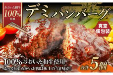 175-1201 【おおいた和牛 100%使用】デミ ハンバーグ 5個 計約750g 牛肉 肉 和牛 おかず 惣菜 冷凍 簡単調理 デミグラス