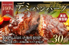 175-1204 【おおいた和牛 100%使用】デミ ハンバーグ 30個 計約4.5kg 牛肉 肉 和牛 おかず 惣菜 冷凍 簡単調理 デミグラス