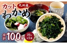 081-1312 九州産 カットわかめ 20g×5袋 計100g ワカメ 海藻 海産物 乾燥 セット 国産 九州 常温