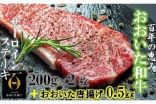 おおいた和牛サーロイン200g×2+鶏唐揚げ0.5kg_1088R