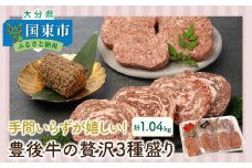 手間いらずが嬉しい!豊後牛の贅沢3種盛り/計1.04kg_1200R