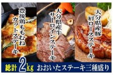 総計2kg!おおいた厳選お肉のステーキ3種盛り_1205R