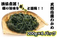 漁協厳選！天然塩蔵わかめ200g×6パック_1467R