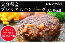 おおいた和牛と大分県産の豚を使った大分プレミアムハンバーグ6個入り（計960ｇ）_1820R