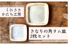 くにさきかたち工房のきなりの角リム皿2枚セット_1957R
