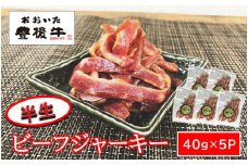 【黒毛和牛】 豊後牛／半生ビーフジャーキー 200g (40g×5P)_2392R