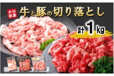 大分県産 牛・豚の切り落としセット（真空包装） 計1kg_2472R