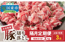 隔月でお届け！ 大分県産豚大容量切り落とし定期便 3kg×3回_2554R-1