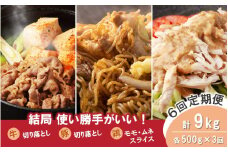 【定期便/6ヶ月連続】毎日の献立に！おおいたの牛・豚・鶏をセットでお届け（計9kg） 切り落とし 切落し スライス_2574R-2