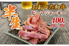【黒毛和牛】 おおいた和牛 半生 ビーフジャーキー 400g (40g×10P) レア つまみ 酒の肴_2392R-2