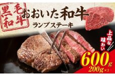 【黒毛和牛】 A4～A5等級 おおいた和牛 ランプステーキ 600g (200g×3枚) 赤身 BBQ 焼肉 厚切り モモ 国産 希少部位_2373R-2