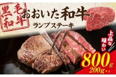【黒毛和牛】 A4～A5等級 おおいた和牛 ランプステーキ 800g (200g×4枚) 赤身 BBQ 焼肉 厚切り モモ 国産 希少部位_2373R-3
