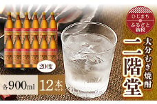 大分むぎ焼酎 二階堂20度(900ml)12本セット AG24【1099986】