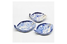 暘谷焼聖山窯　カレイの形の小皿(マーブル模様)3枚　AQ08【1101593】