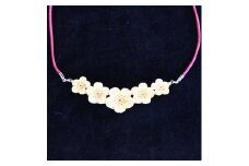 つげ細工 ネックレス(桜)　約7.5cm×2cm【1116496】