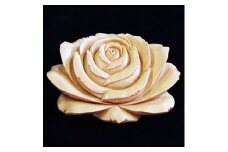 つげ細工 ブローチ(薔薇)　約8cm×6.5cm【1116498】