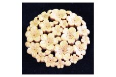 つげ細工 ブローチ(桜)　5.5cm【1116504】