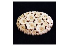 つげ細工 ブローチ(桜)　約5cm×3.5cm【1116506】