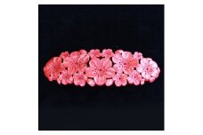 つげ細工 バレッタ(桜/拭き漆仕上げ) 約11cm×3.5cm【1116509】