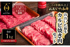 おおいた和牛カルビ焼肉セット＜500g×2(合計1kg)＞つけダレ付き【1127081】