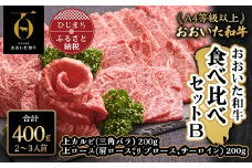 おおいた和牛 食べ比べセットB( 上カルビ & 上ロース )(合計400g)2～3人前【1292973】