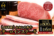 ＜毎月定期便＞おおいた和牛A5等級サーロインステーキ、ステーキソース付(日出町)全6回【4003375】