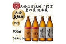 大分むぎ焼酎　二階堂2本と速津媛2本25度(900ml)4本セット【1456977】