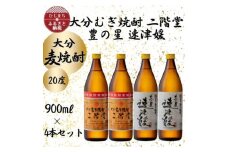 大分むぎ焼酎　二階堂2本と速津媛2本20度(900ml)4本セット【1456979】