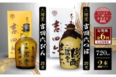 ＜2ヵ月毎定期便＞二階堂吉四六つぼと吉四六びん25度(720ml)2本セット 全6回【4009961】