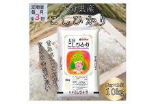 ＜毎月定期便＞大分のお米　大分県産こしひかり5kg×2(日出町)全3回【4050499】
