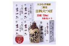 大分むぎ焼酎　二階堂吉四六つぼ25度(720ml)6本セット【1550331】