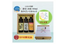 ＜父の日限定のし付き＞大分むぎ焼酎　二階堂飲みくらべ20度(900ml)3本セット【1614215】