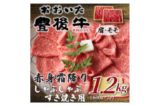 訳あり!おおいた豊後牛赤身霜降りしゃぶしゃぶすき焼き用(肩・モモ)1.2kg(600g×2P)日出町【1571731】