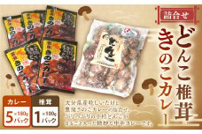 どんこ 椎茸 100g×1袋・ きのこ カレー  180g×5袋 詰合せ セット