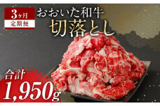 【 定期便 3回】 大分県産 おおいた和牛 切落とし 650g×3ヶ月 豊後牛 牛肉